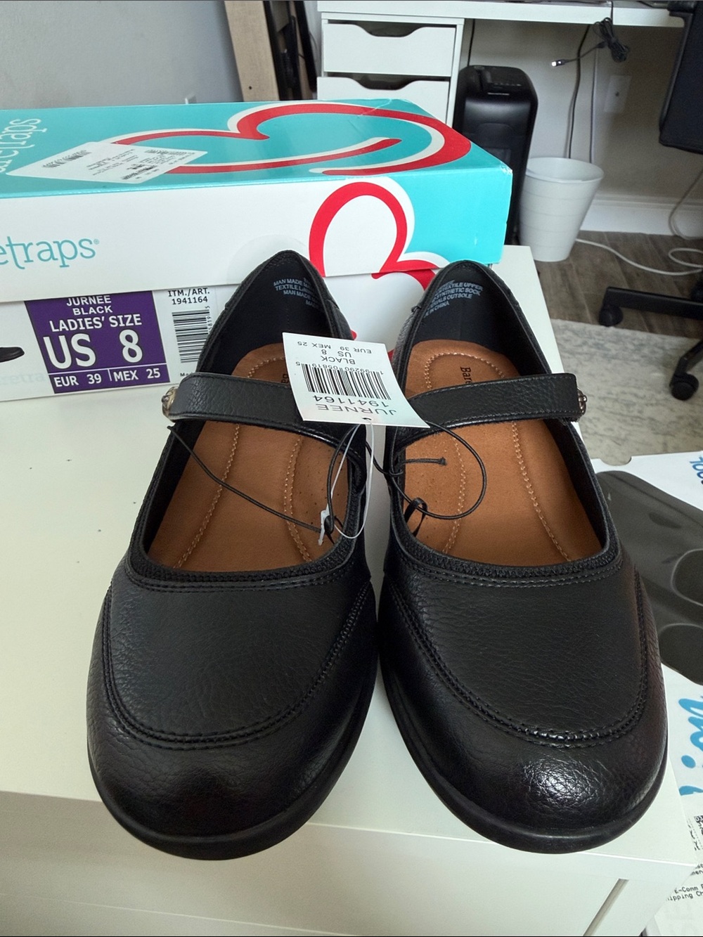 BareTraps Black Mary Jane School Flats